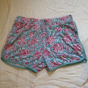Banana Boat Swim Shorts UPF 50 Sea Turtle Print Teal Pink Stretch L